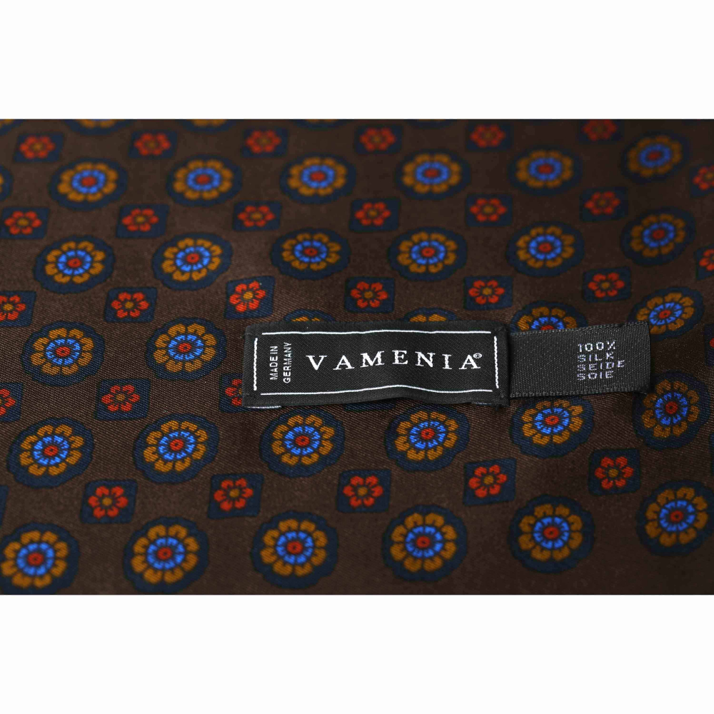Patterned Silk Scarf in a noble shade of brown
